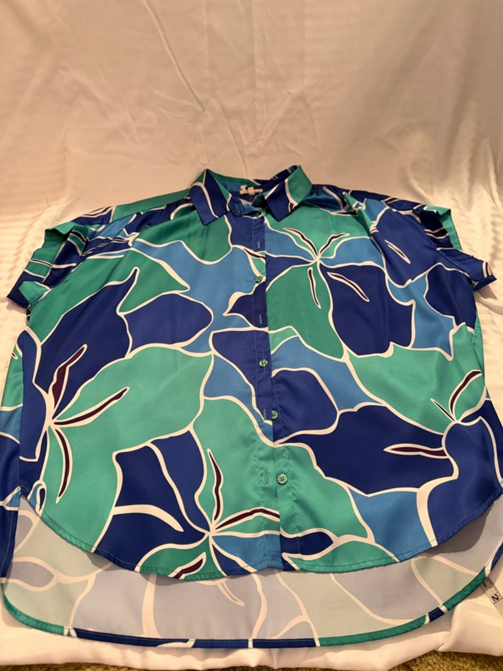 JODIFL Blue & Teal Floral Button-Down Top - Picture 4 of 8
